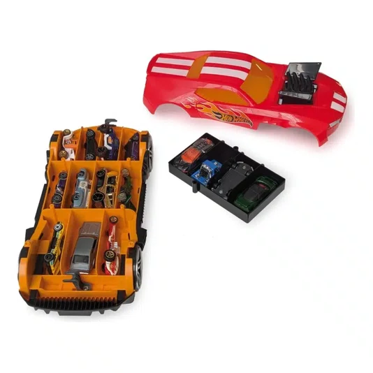 Porta Carrinho Radical 2 em 1 Vermelho Hot Wheels Fun
