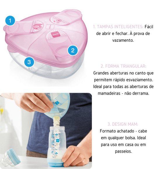 Porta Leite em Pó Rosa MAM