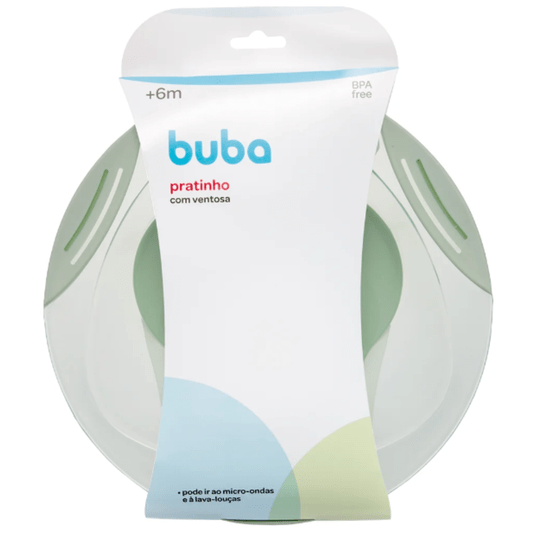 Pratinho Verde com Ventosa de Silicone Buba