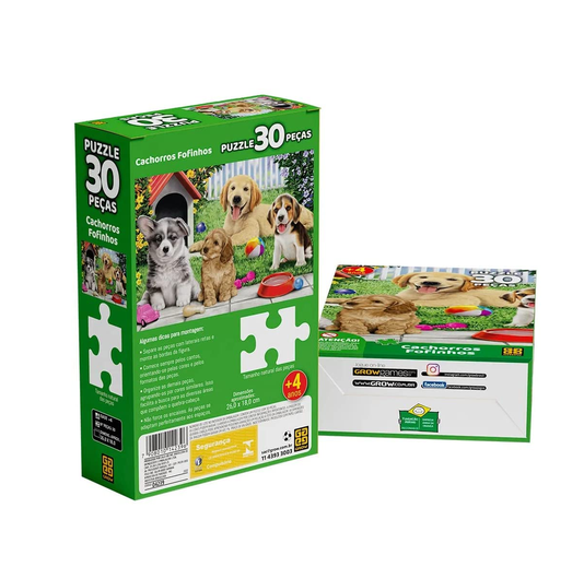 Puzzle Cachorros Fofinhos 30 Peças Grow
