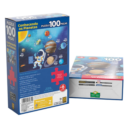 Puzzle Conhecendo os Planetas 100 Peças Grow