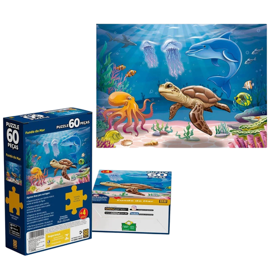 Puzzle Fundo Do Mar 60 Peças Grow