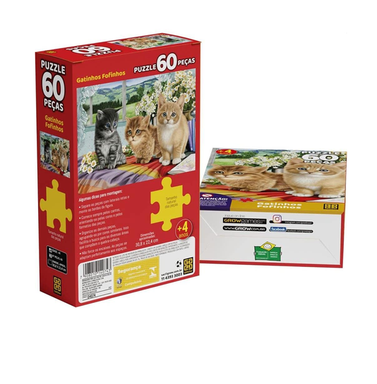 Puzzle Gatinhos Fofinhos 60 Peças Grow