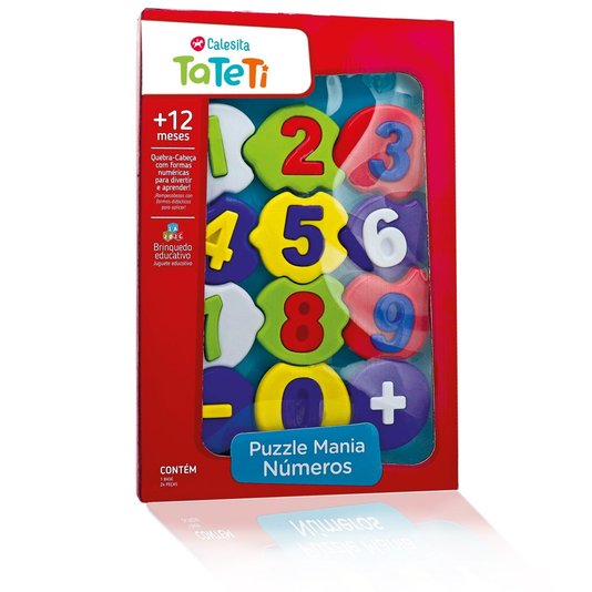 Brinquedo Educativo Puzzle Mania Números Tateti