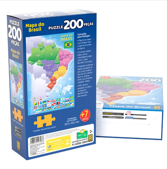 Puzzle Mapa do Brasil 200 Peças Grow