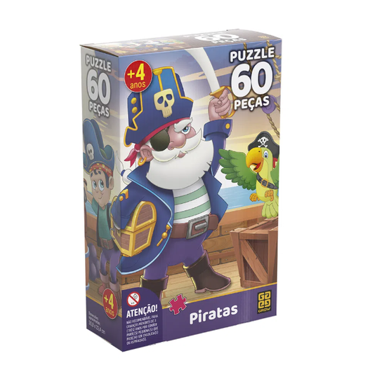 Puzzle Piratas 60 Peças Grow