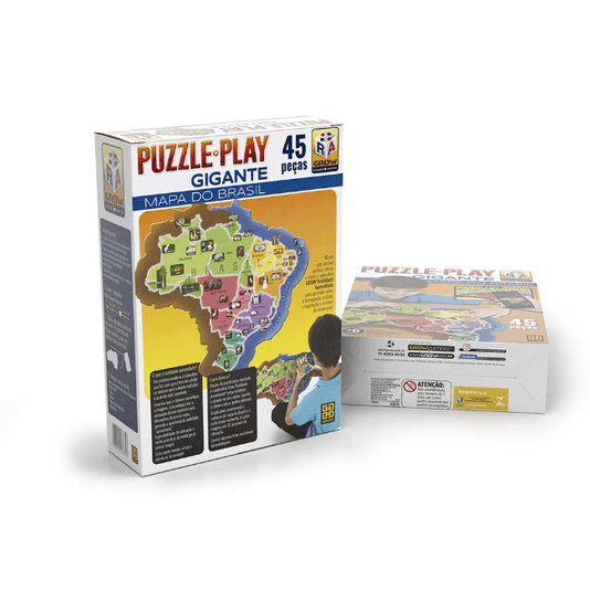 Puzzle Play Gigante Mapa do Brasil 45 Peças Grow