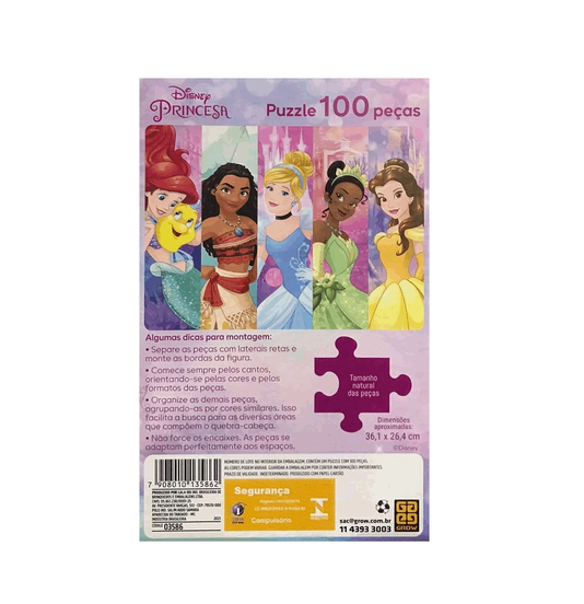 Puzzle Princesas 100 Peças Grow