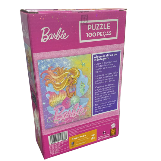 Quebra Cabeça Barbie Brilhante 100 Peças Grow
