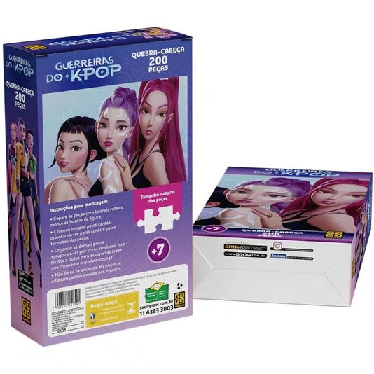 Quebra Cabeça Guerreiras do K-Pop 200 Peças Grow