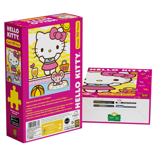 Quebra Cabeça Hello Kitty 100 Peças Grow