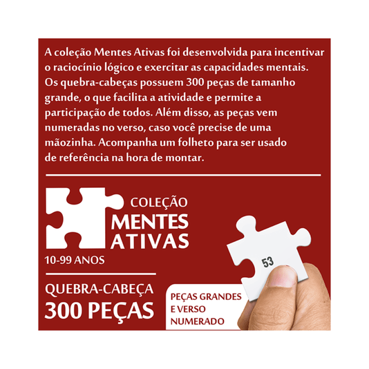 Quebra Cabeça Mentes Ativas Pássaros na Cerejeira 300 Peças Toyster