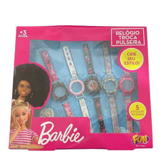 Relógio Infantil Troca Pulseiras Barbie Fun