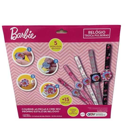 Relógio Infantil Troca Pulseiras Barbie Fun
