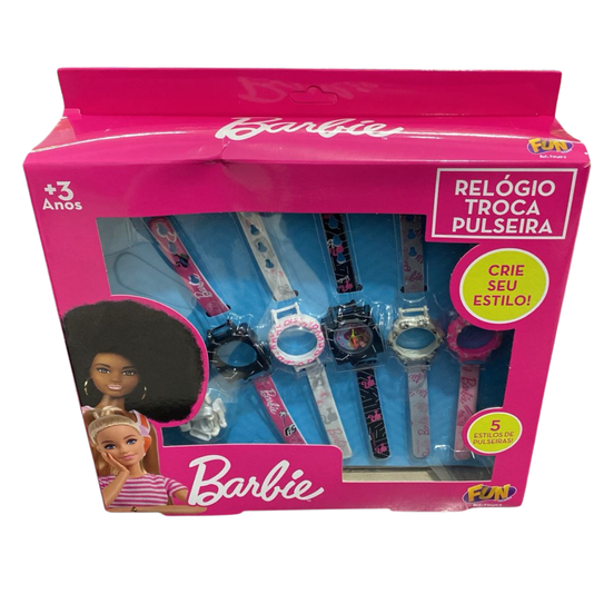 Relógio Infantil Troca Pulseiras Barbie Fun