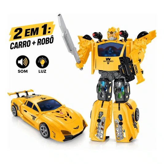 Robô T Car Transformável C/ Som e Luz Braskit 