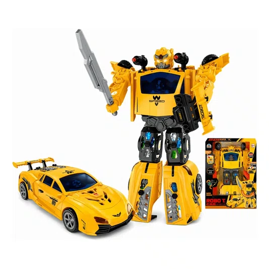 Robô T Car Transformável C/ Som e Luz Braskit 