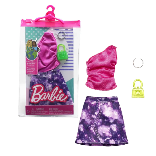 Roupa Barbie Blusa Rosa Saia Tie-Dye Mattel
