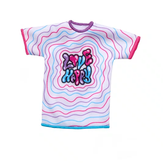 Roupa Barbie Vestido Camiseta Colorido e Acessórios Mattel