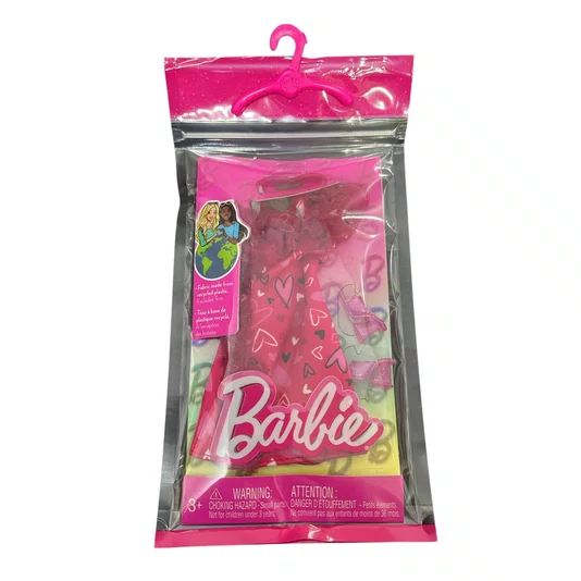 Roupa Barbie Vestido com Corações e Acessórios Mattel 