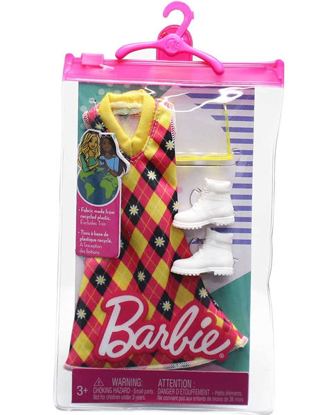 Roupa Barbie Vestido Losango Margaridas Mattel