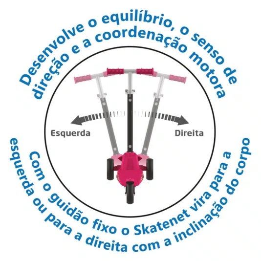 Skatenet Max Led Ajustável Pink Bandeirante