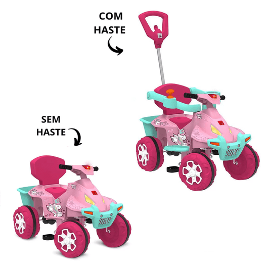Smart Quad Passeio Pedal Rosa Bandeirante