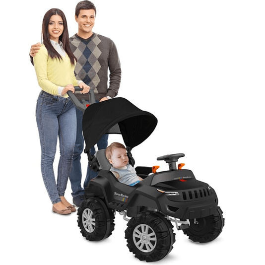 Super Banjipe Reclinável com Capota Passeio e Pedal Preto Bandeirante