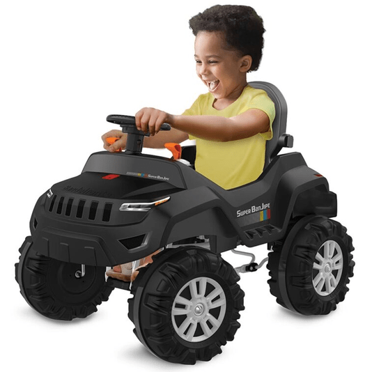 Super Banjipe Reclinável com Capota Passeio e Pedal Preto Bandeirante