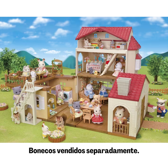 Sylvanian Families Casa de Telhado Vermelho com Sótão Secreto e Luzes Epoch