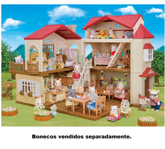 Sylvanian Families Casa de Telhado Vermelho com Sótão Secreto e Luzes Epoch