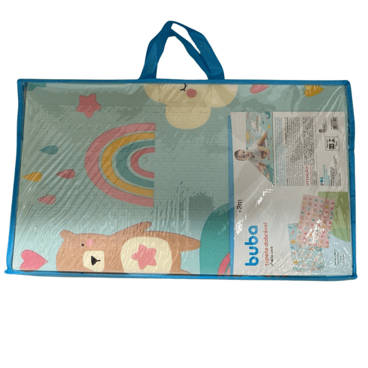 Tapete Infantil Dobrável Dupla Face Baby Arco Íris Buba