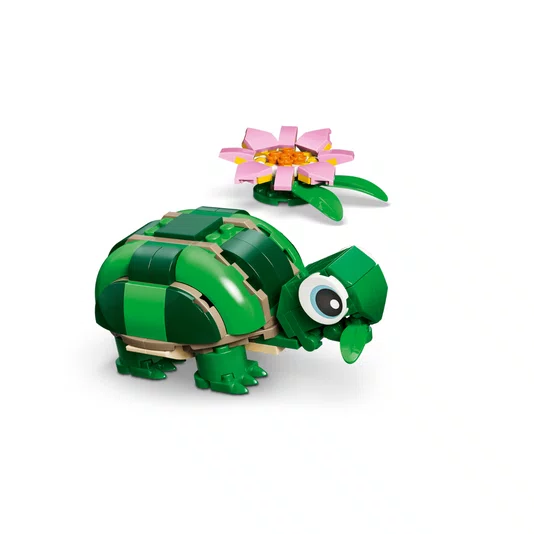 Tartaruga Com Uma Flor Lírio De Água Lego Creator 3 em 1