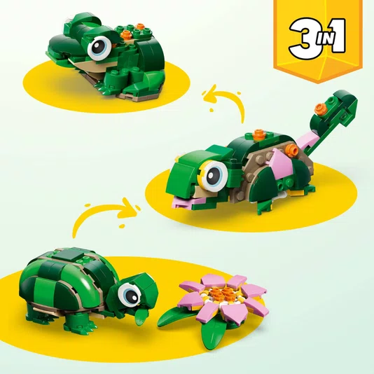 Tartaruga Com Uma Flor Lírio De Água Lego Creator 3 em 1
