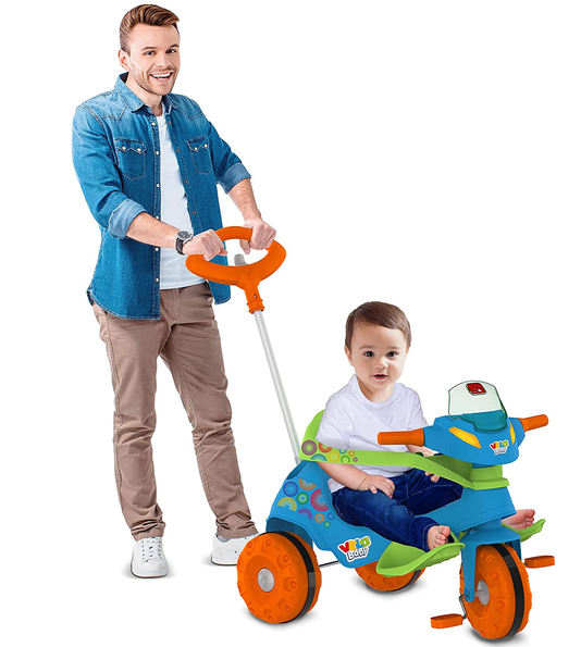 Triciclo Velobaby G2 Passeio & Pedal Azul Bandeirante