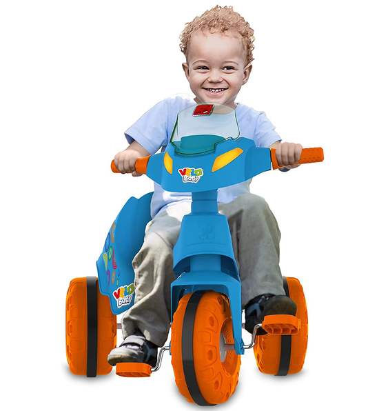 Triciclo Velobaby G2 Passeio & Pedal Azul Bandeirante