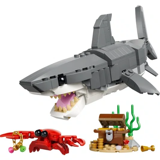 Tubarão Feroz com Baú de Tesouro Lego Creator 3 em 1