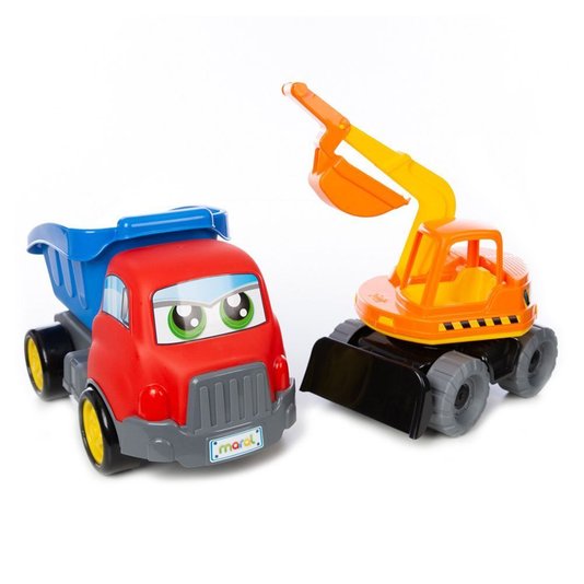 Turbo Truck e Retro Caminhão Com Escavadeira Maral