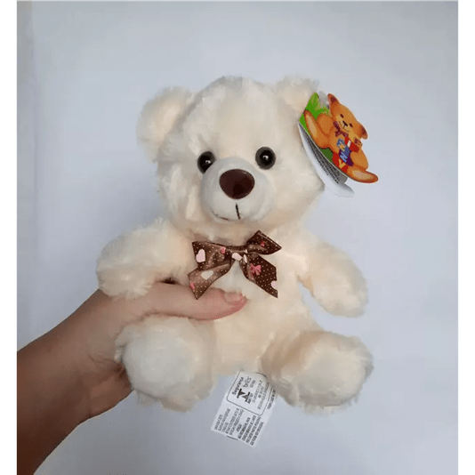 Urso de Pelucia Creme 15 cm  Fizzy Toys 