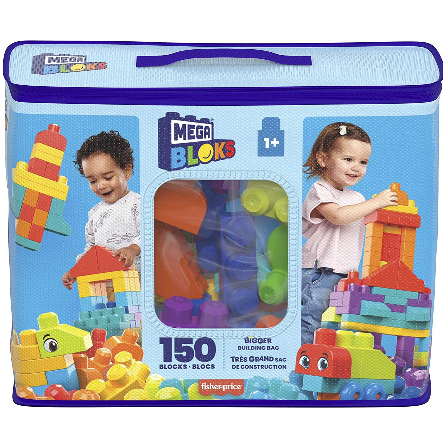 Blocos de Montar - Mega Bloks - Sacola com 80 Peças - Azul - Fisher-Price