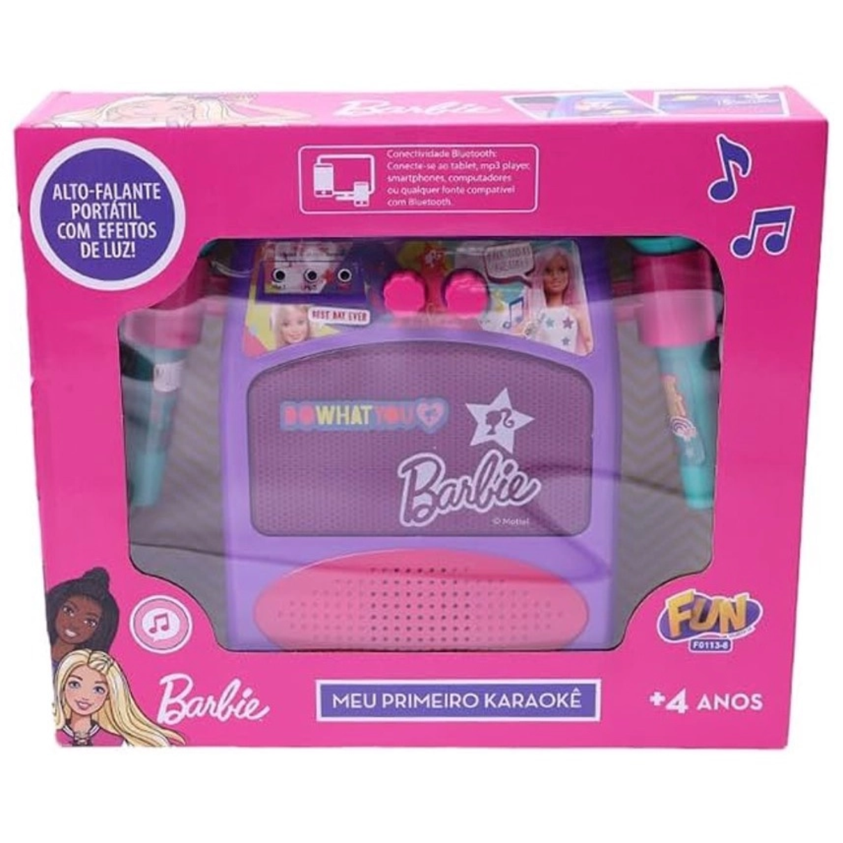 Meu Primeiro Karaokê Caixa De Música Barbie Com Luz Fun - Game1 - Esportes  & Diversão