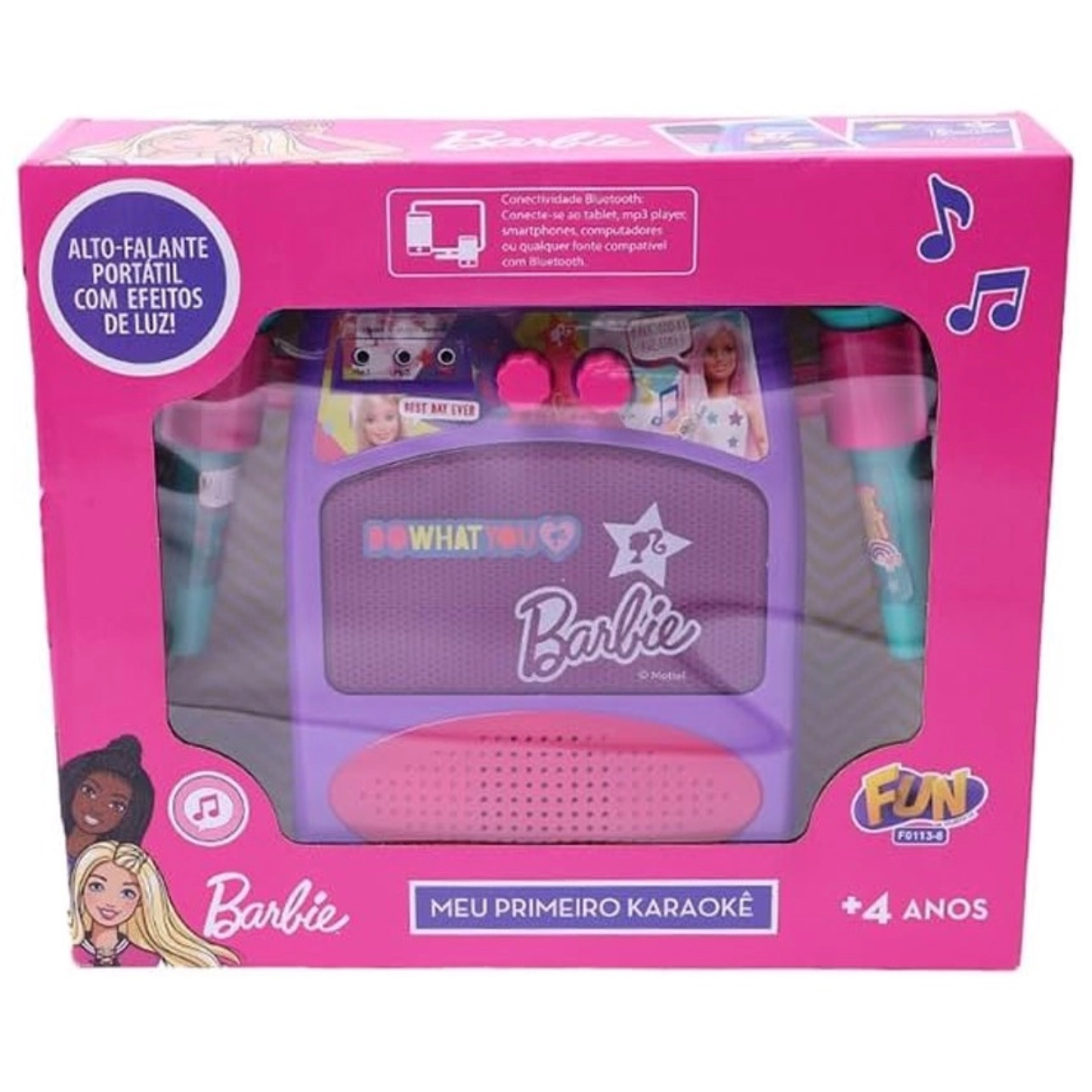 Meu Primeiro Karaokê Caixa De Música Barbie Com Luz Fun - Game1