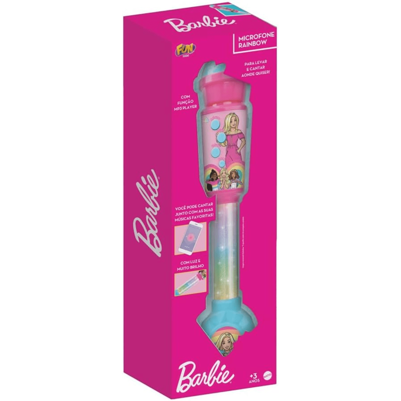 Microfone Rainbow Barbie Fun Microfone Rainbow Barbie Fun
