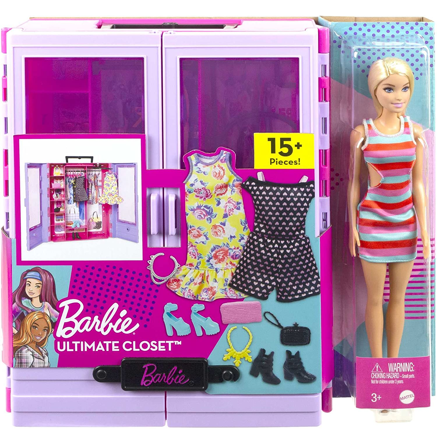 Novo Closet de Luxo da Barbie com Boneca Mattel - Fátima Criança