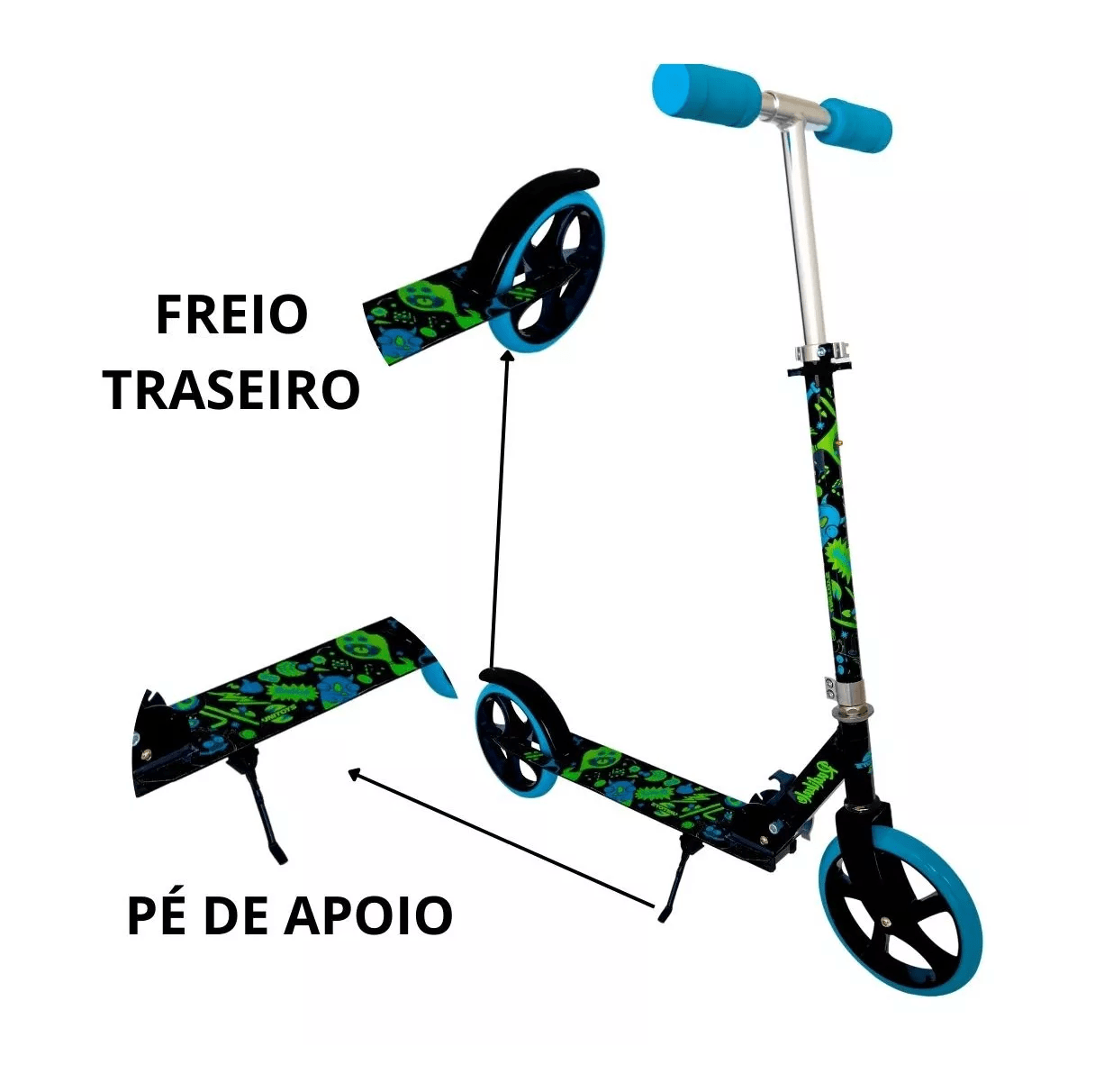 Patinete Big Wheel Azul Unitoys Patinete Big Wheel Azul Unitoys