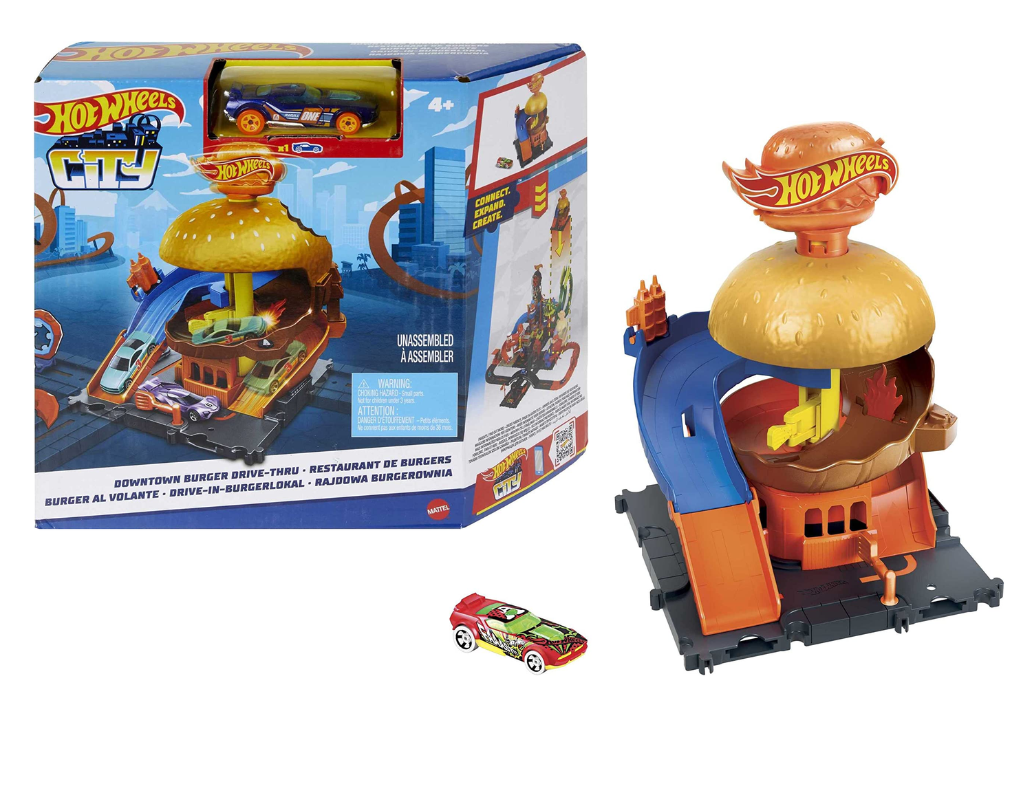 Conjunto e Pista - Hot Wheels City - Super Loja de Pneus - Mattel