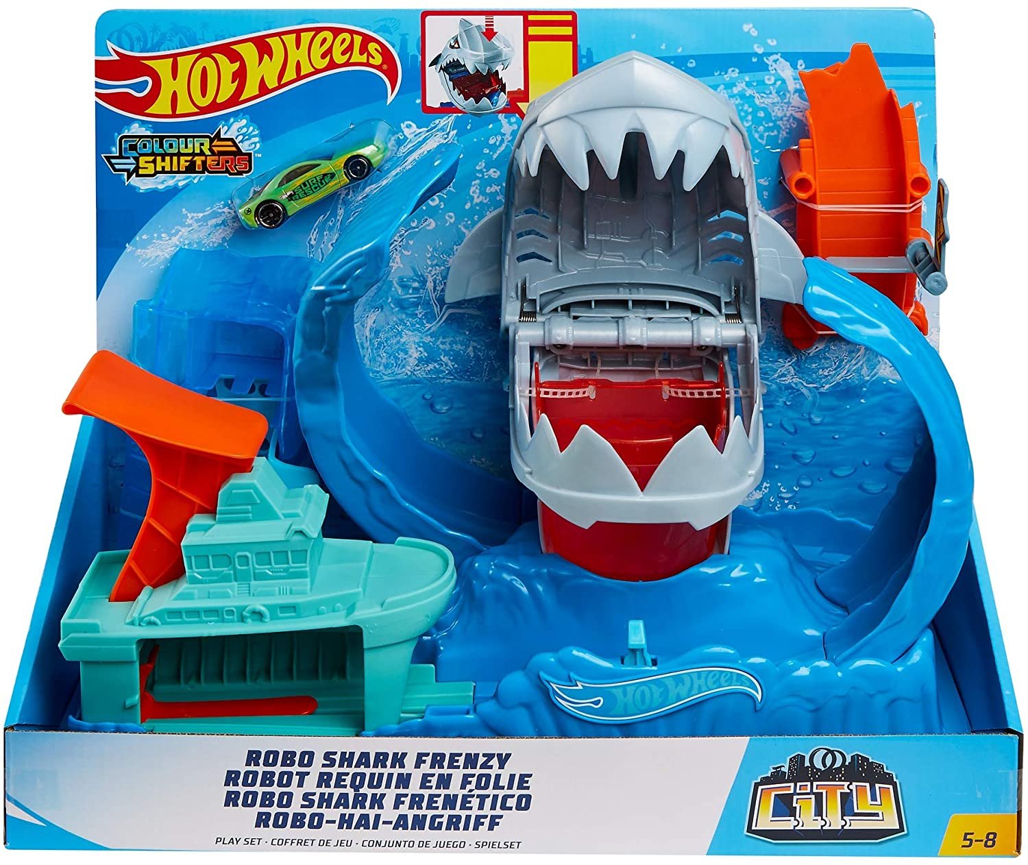 Pista Hot Wheels City Robo Tubarão com Lançador Mattel - Fátima