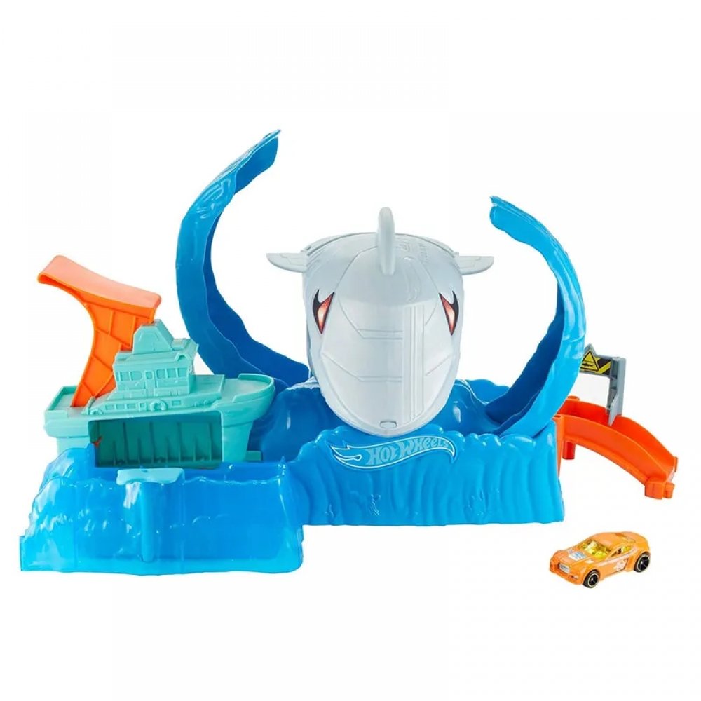 Pista Hot Wheels City Robo Tubarão com Lançador Mattel
