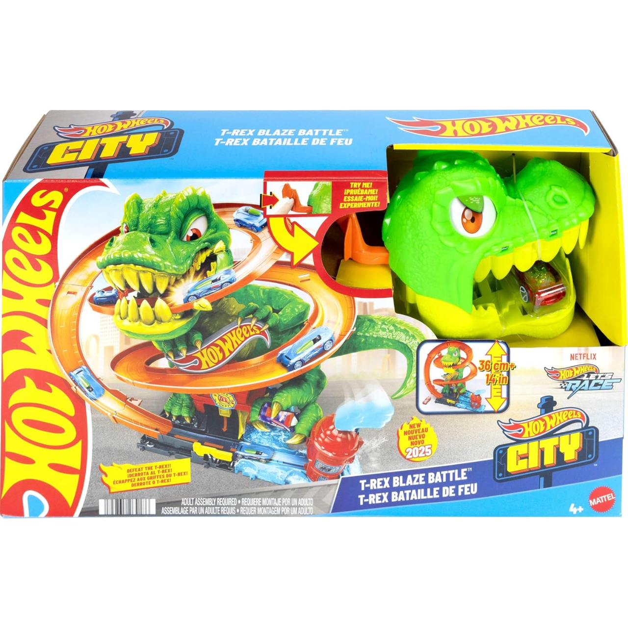 Pista Hot Wheels City T Rex Quartel de Bombeiros Mattel Pista Hot Wheels City T Rex Quartel de Bombeiros Mattel