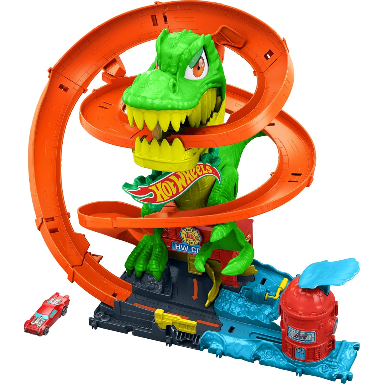 Pista Hot Wheels City T Rex Quartel de Bombeiros Mattel Pista Hot Wheels City T Rex Quartel de Bombeiros Mattel